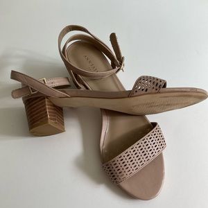 Sand color ankle strap sandals by Ann Taylor.  Good condition- worn twice.